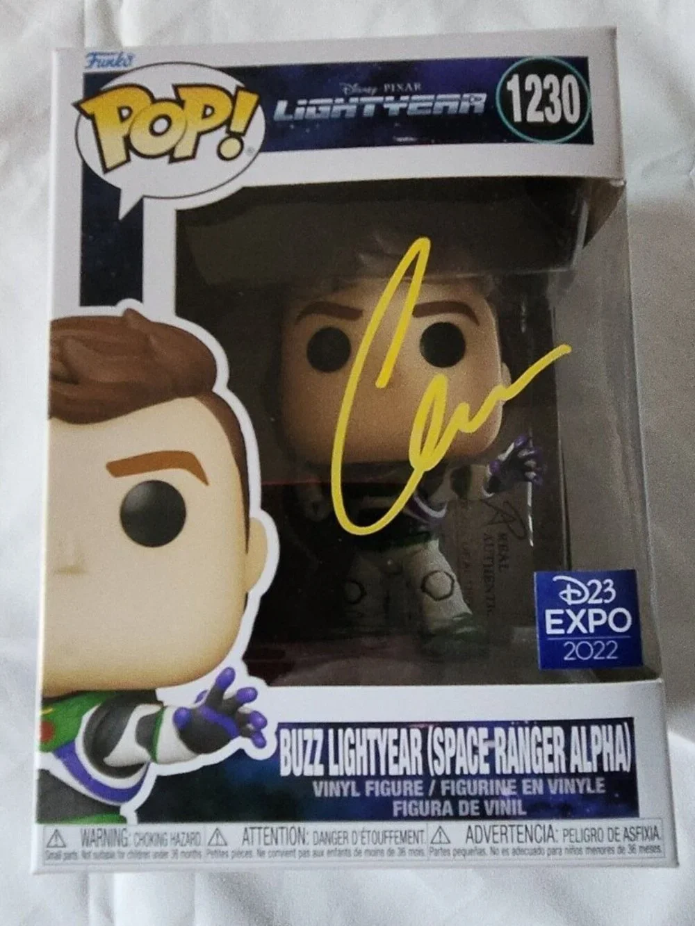 Chris Evans signed Funko Pop! Pixar - Buzz Lightyear (Space Ranger Alpha #1230) - Picture 5 of 13